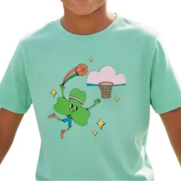 Cat & Jack Other - Cat & Jack Shamrock Basketball Graphic Tee • Size L 10/12